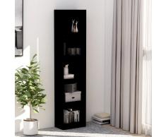 vidaXL Estantería librería 5 niveles de aglomerado negro 40x24x175 cm