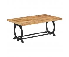 vidaXL Banco comedor madera mango maciza y hierro fundido 110x45x47 cm