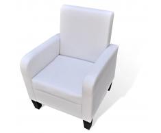 vidaXL Sillón de cuero sintético blanco