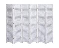 vidaXL Biombo divisor de 6 paneles madera gris 210x165 cm