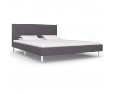 vidaXL Estructura de cama de tela gris oscuro 140x200 cm