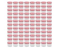 vidaXL Tarros de mermelada de vidrio tapa blanca y roja 96 uds 110 ml