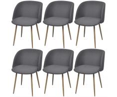 vidaXL Sillas de comedor 6 unidades gris oscuro