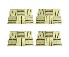 vidaXL Baldosa de porche 24 unidades 50x50 cm madera verde