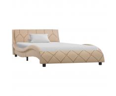 vidaXL Estructura de cama de cuero sintético color capuchino 90x200 cm