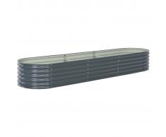 vidaXL Jardinera de acero galvanizado 320x80x44 cm gris