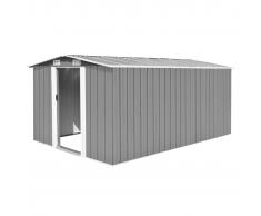 vidaXL Caseta de jardín de metal gris 257x398x178 cm