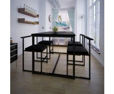 vidaXL Conjunto de mesa de comedor y sillas 5 piezas negro