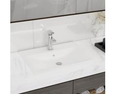 vidaXL Lavabo Cerámico Forma Rectangular Blanco Agujero de Grifo 60x46cm