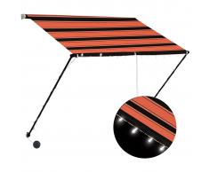 vidaXL Toldo retráctil con LED naranja y marrón 100x150 cm