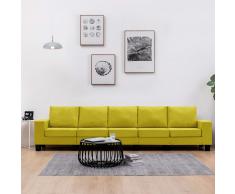 vidaXL Sofá de 5 plazas de tela amarillo