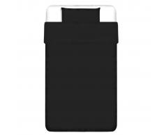 vidaXL Set de funda de edredón algodón gris antracita 135x200/60x70 cm