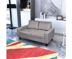 vidaXL Sofá de 2 plazas tela gris claro