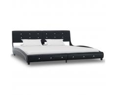 vidaXL Estructura de cama cuero sintético negro 180x200 cm
