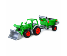 Polesie Polisie Tractor con pala frontal y remolque 58x16x17 cm verde 1450657