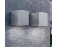 vidaXL Lámparas de pared cúbicas para exteriores 2 piezas
