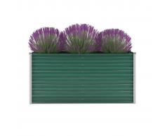 vidaXL Jardinera de jardín de acero galvanizado 160x40x77 cm verde