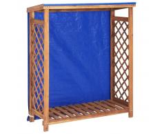 vidaXL Caseta para leña madera maciza de acacia 105x38x108 cm
