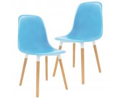 vidaXL Sillas de comedor 2 unidades plástico azul