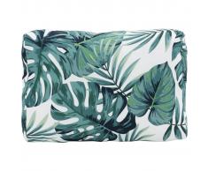 vidaXL Cojín de resplado de jardín de tela estampado hojas 40x60x20 cm