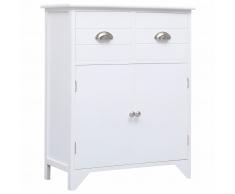 vidaXL Armario auxiliar de madera de Paulownia blanco 60x30x75 cm
