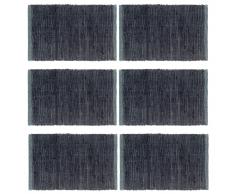 vidaXL Mantel individual 6 uds Chindi liso algodón antracita 30x45 cm