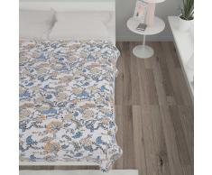 vidaXL Colcha de tela ultrasónica multicolor 230x260 cm