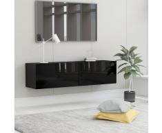 vidaXL Mueble para TV de aglomerado negro brillante 120x30x30 cm