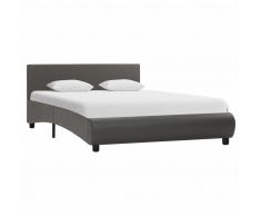 vidaXL Estructura de cama de cuero sintético gris 120x200 cm