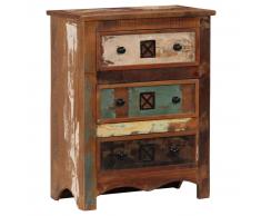 vidaXL Mueble con cajones madera maciza reciclada 60x30x75 cm