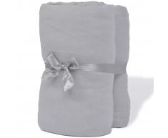 vidaXL Sábana ajustada 2 uds algodón 160 g/㎡ 120x200-130x200 cm gris