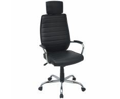 vidaXL Silla de oficina cuero PU negra