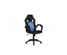 Beliani Silla de oficina, Giratoria, Piel sintética, Azul, REST