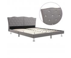 vidaXL Estructura de cama de tela gris claro 160x200 cm