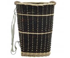 vidaXL Cesto para leña con correas transporte sauce natural 50x44x58cm