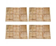 vidaXL Baldosa de porche 24 unidades 50x50 cm madera marrón