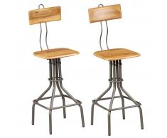 vidaXL Taburetes de cocina 2 unidades madera maciza de teca reciclada