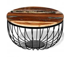 vidaXL Mesa de centro de madera reciclada maciza