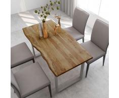 vidaXL Mesa de comedor de madera maciza de acacia 140x70x76 cm