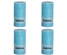 Bolsius Velas rústicas 200 x 100 mm 4 unidades azul