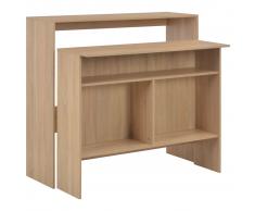 vidaXL Mesa de bar con 2 encimeras color roble 130x40x120 cm