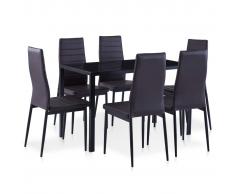vidaXL Conjunto de mesa y sillas de comedor 7 piezas marrón