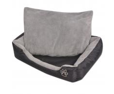 vidaXL Cama para perro con cojín acolchado talla S negra