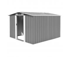 vidaXL Caseta de jardín de metal gris 257x298x178 cm