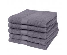 vidaXL Toallas de baño 5 unidades algodón 500 gsm 100x150 cm antracita