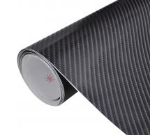 vidaXL Película De Coche Vinilo De Fibra De Carbon 4D Negro 152 x 200cm