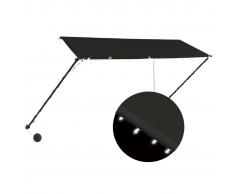 vidaXL Toldo retráctil con LED gris antracita 300x150 cm