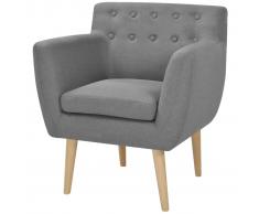 vidaXL Sillón de tela gris claro
