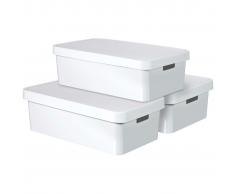 Curver Cajas de almacenaje Infinity 3 unidades 30L blanco 240671