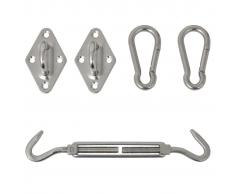 vidaXL Kit de montaje de toldo de vela 5 piezas acero inoxidable